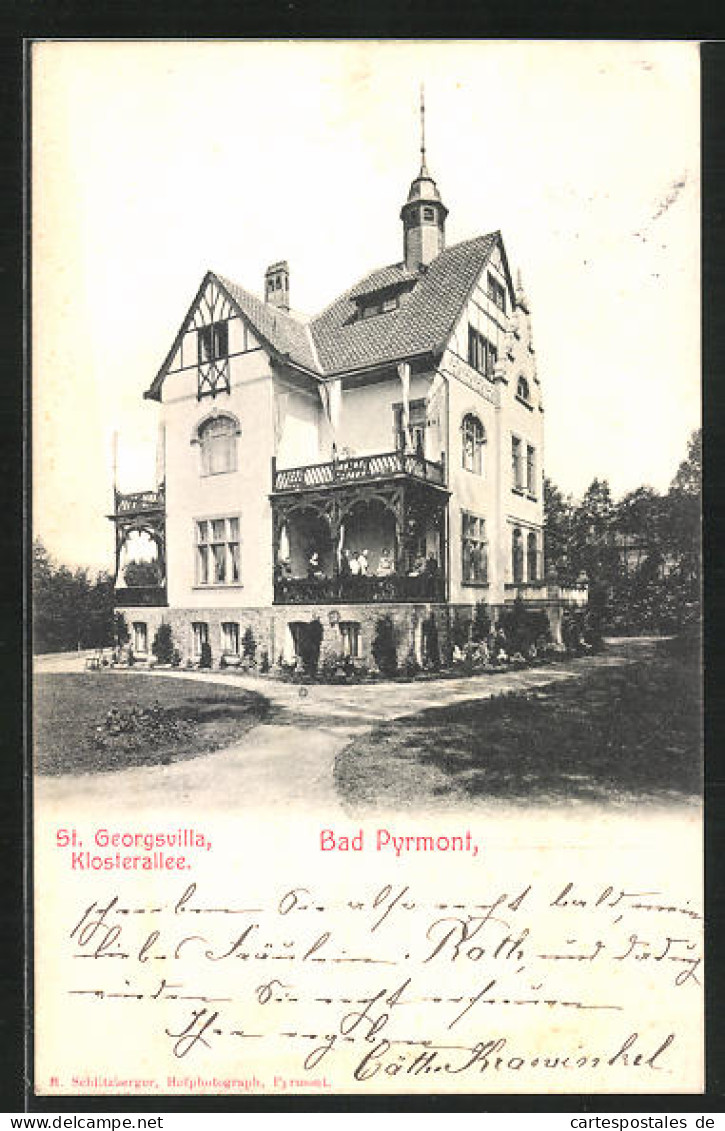 AK Bad Pyrmont, Hotel-Pension St. Georgsvilla, Klosterallee  - Bad Pyrmont