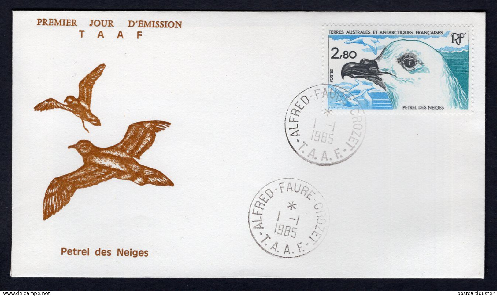 TAAF French Antarctic Territory 1985 FDC Cover. Birds (p03) - Covers & Documents