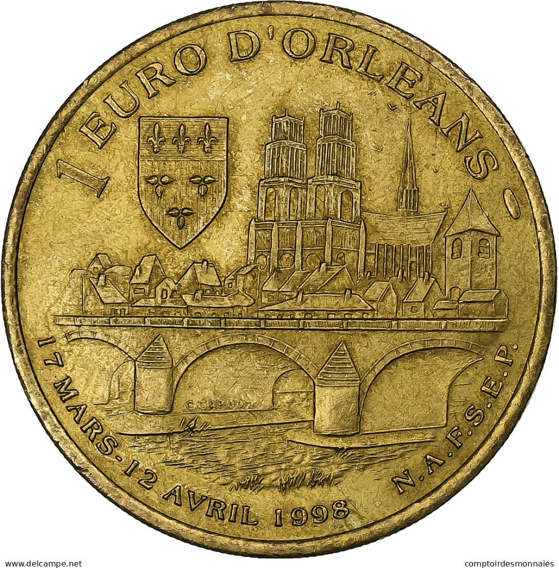 France, 1 Euro, Orléans, 1998, Cupro-nickel Aluminium, TTB - Frankrijk
