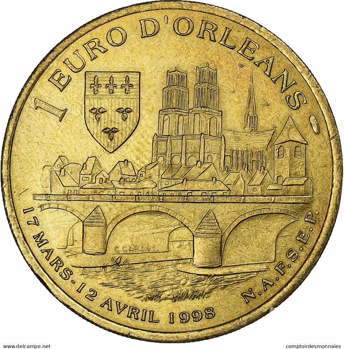 France, 1 Euro, Orléans, 1998, Cupro-nickel Aluminium, TTB+ - Frankrijk