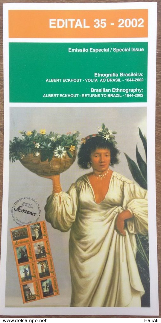 Brochure Brazil Edital 2002 35 Brazilian Ethnography Albert Eckhout Without Stamp - Lettres & Documents