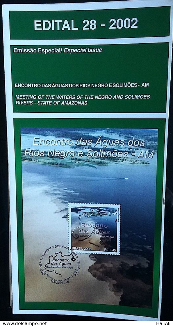 Brochure Brazil Edital 2002 28 Rio Negro And Solimões Manaus Amazonas Without Stamp - Storia Postale