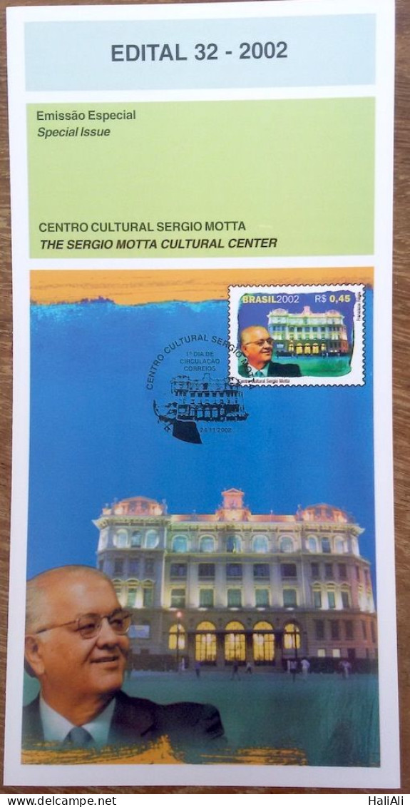 Brochure Brazil Edital 2002 32 Personality Serigo Motta Without Stamp - Lettres & Documents