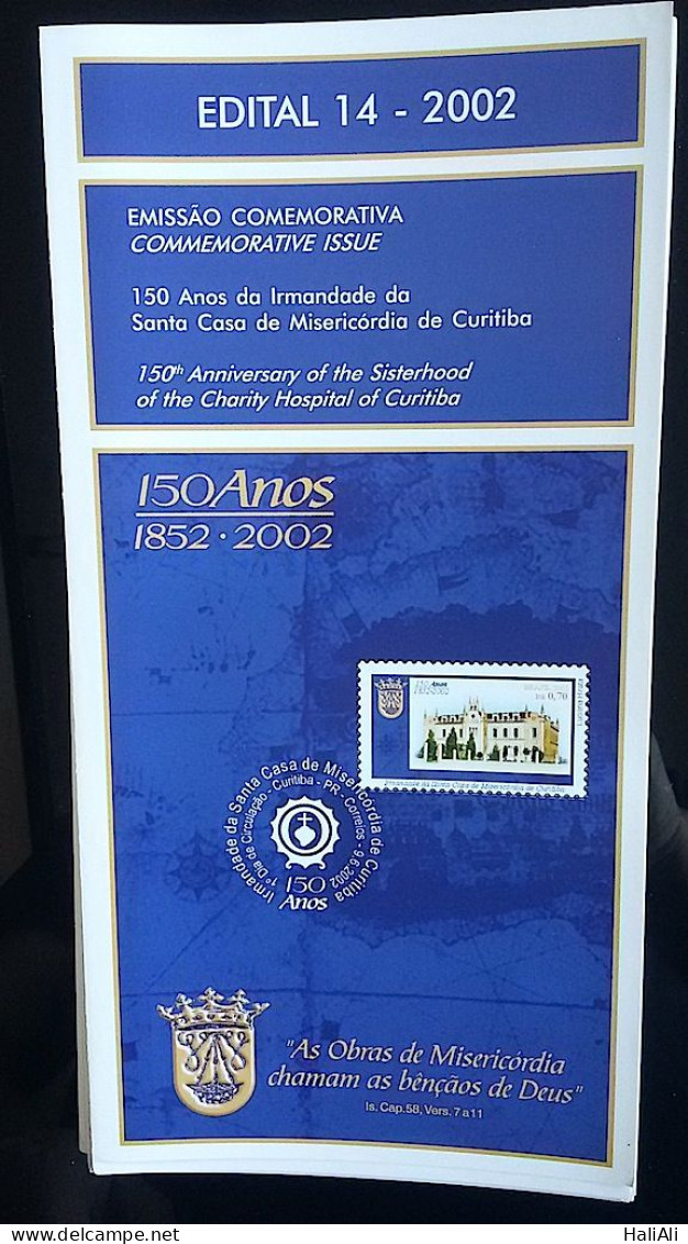 Brochure Brazil Edital 2002 14 Irmandade Santa Casa De Curitiba Without Stamp - Storia Postale