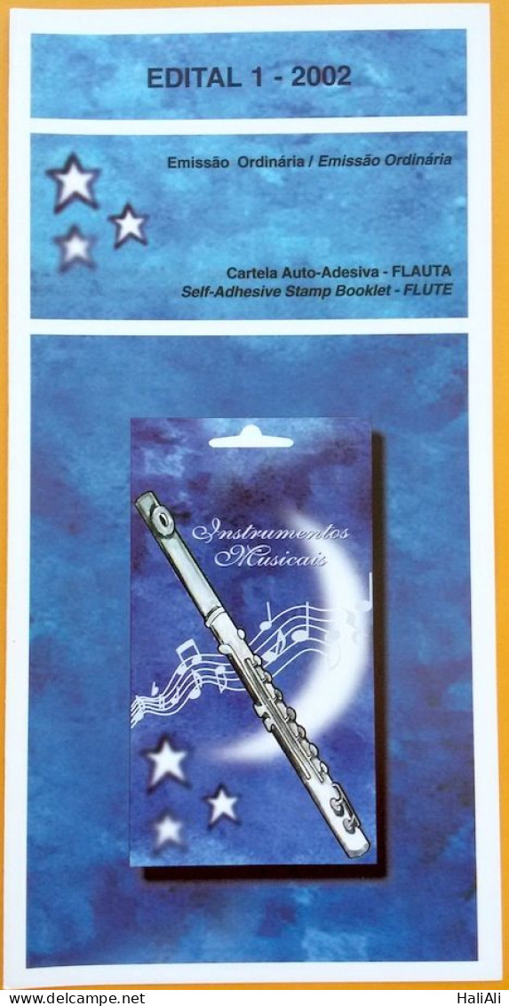 Brochure Brazil Edital 2002 01 Flute Music Without Stamp - Lettres & Documents