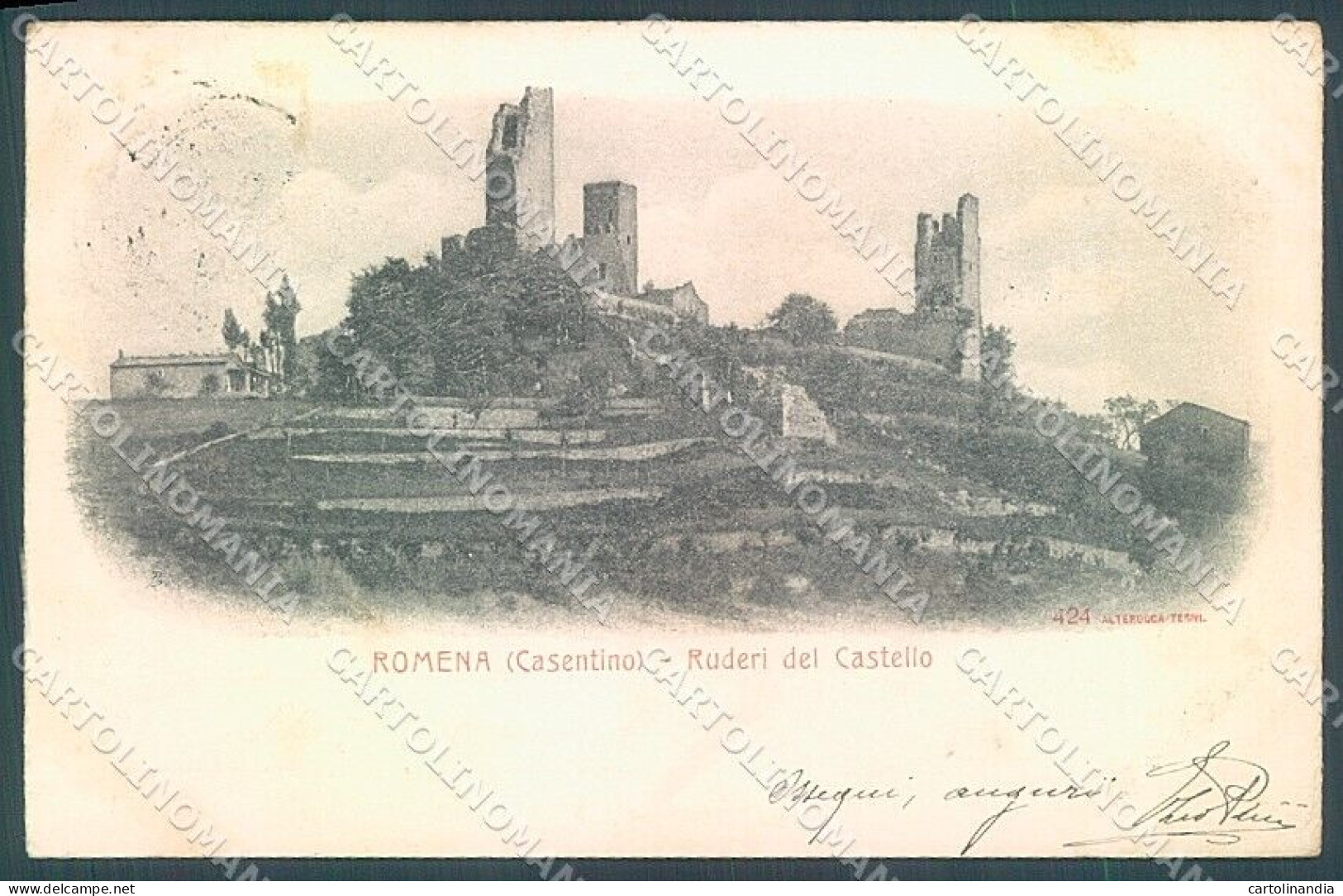 Arezzo Romena Casentino Ruderi Castello Alterocca 424 Cartolina JK5990 - Arezzo