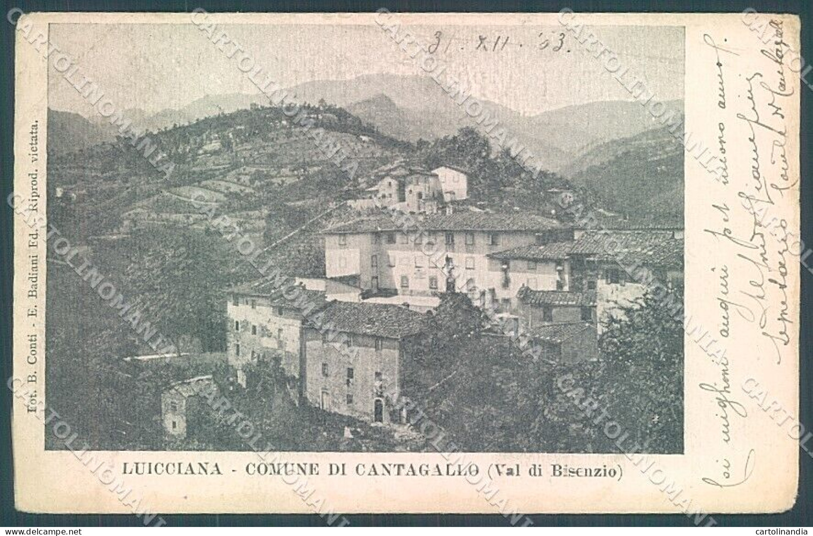 Prato Cantagallo Luicciana Val Di Bisenzio Cartolina JK5269 - Prato