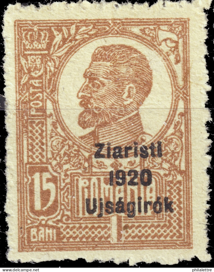 ROMANIA - ZIARISTI 1920 UJSAGIROK Cluj-Napoca Journalists Congress O/P On Mi.254x (O/P Type 2, P.11-½) - Mint Hinged - Unused Stamps