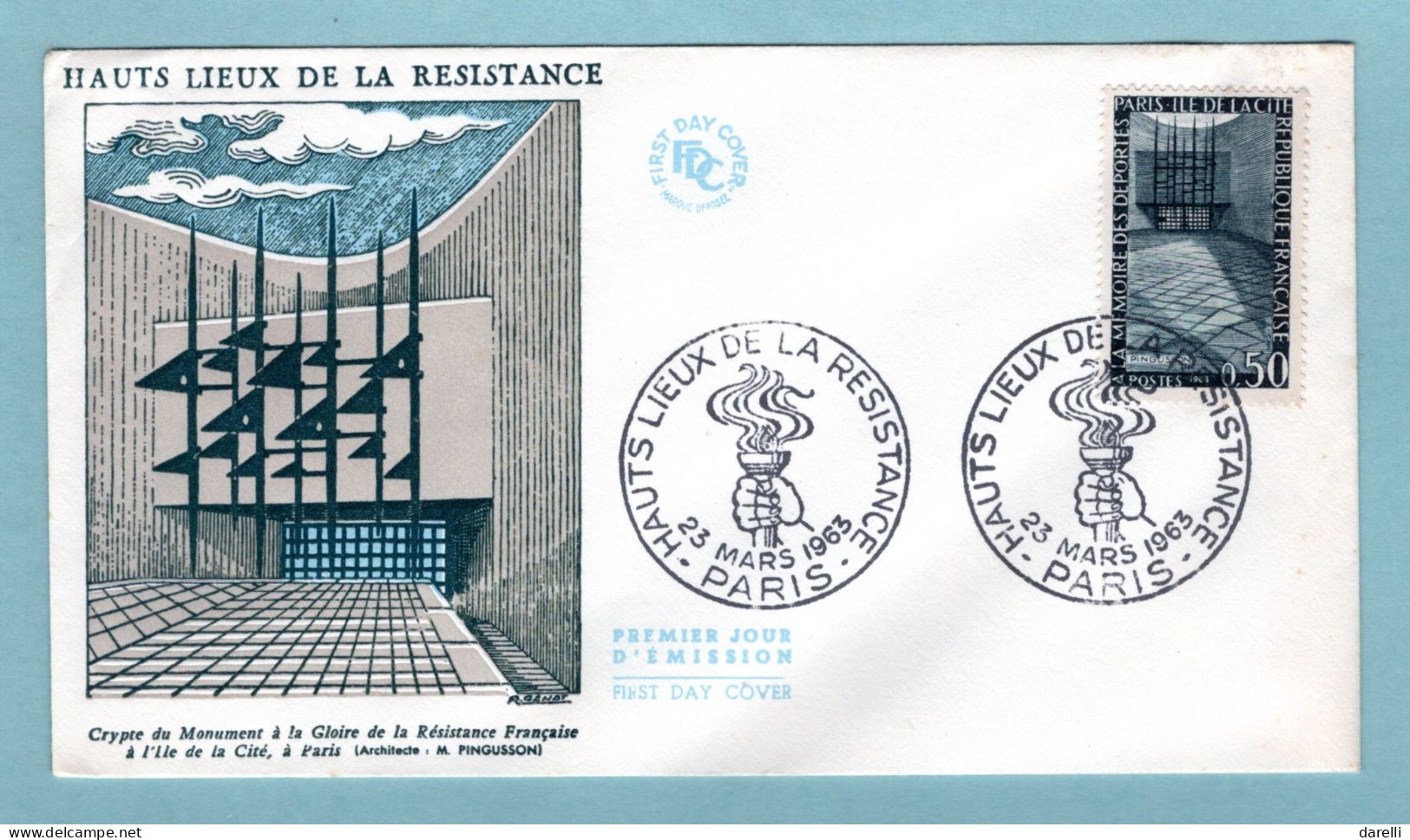 FDC France 1963 - A La Mémoire Des Déportés YT 1381 - Paris - 1960-1969