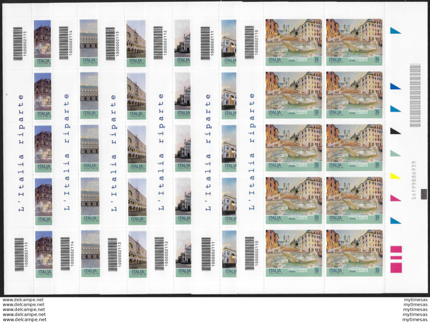 2021 Italia L'Italia Riparte MS 6v. Turistica MNH - Other & Unclassified