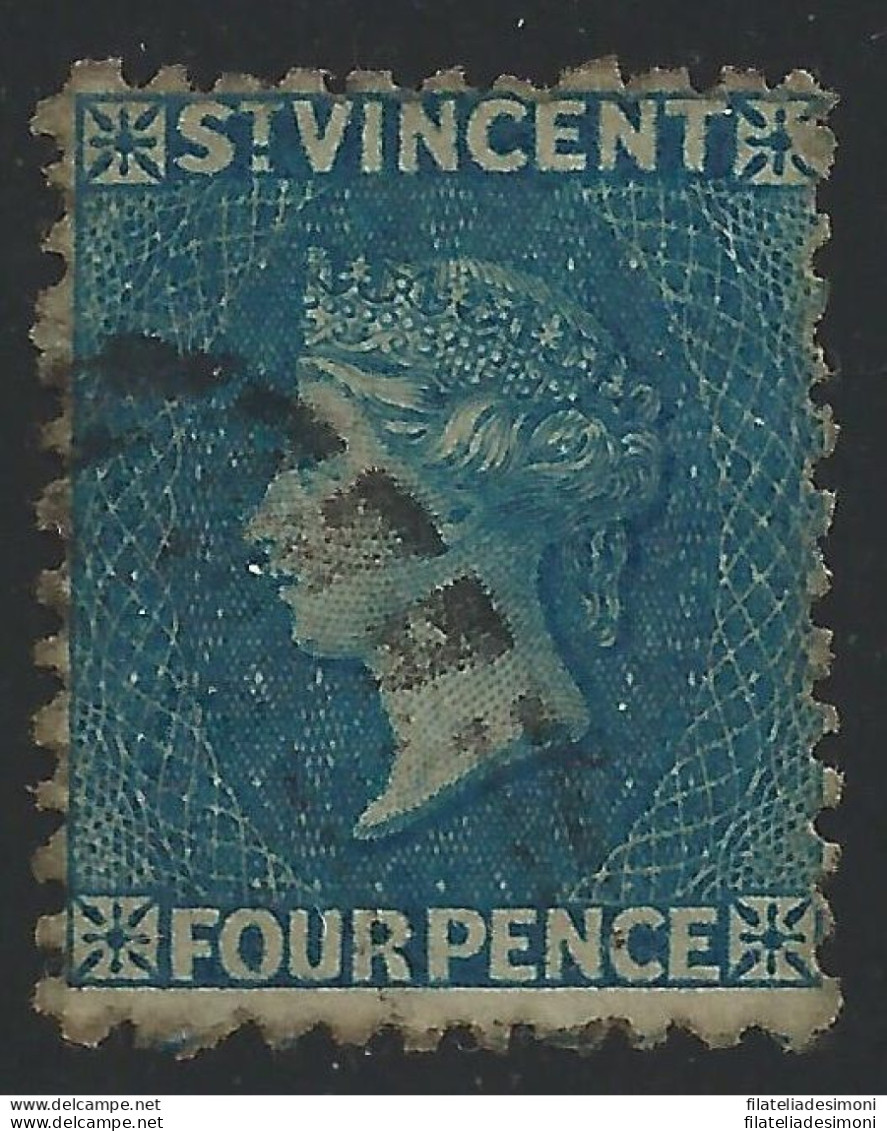 1866 ST. VINCENT - SG N° 6  4d. Deep Blu  USATI - Otros & Sin Clasificación