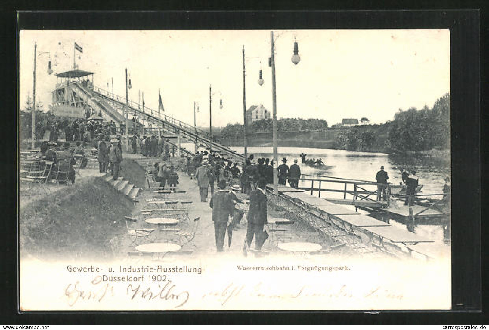 AK Düsseldorf, Industrie- Und Gewerbe-Ausstellung 1902, Wasserrutschbahn I. Vergnügungspark  - Expositions