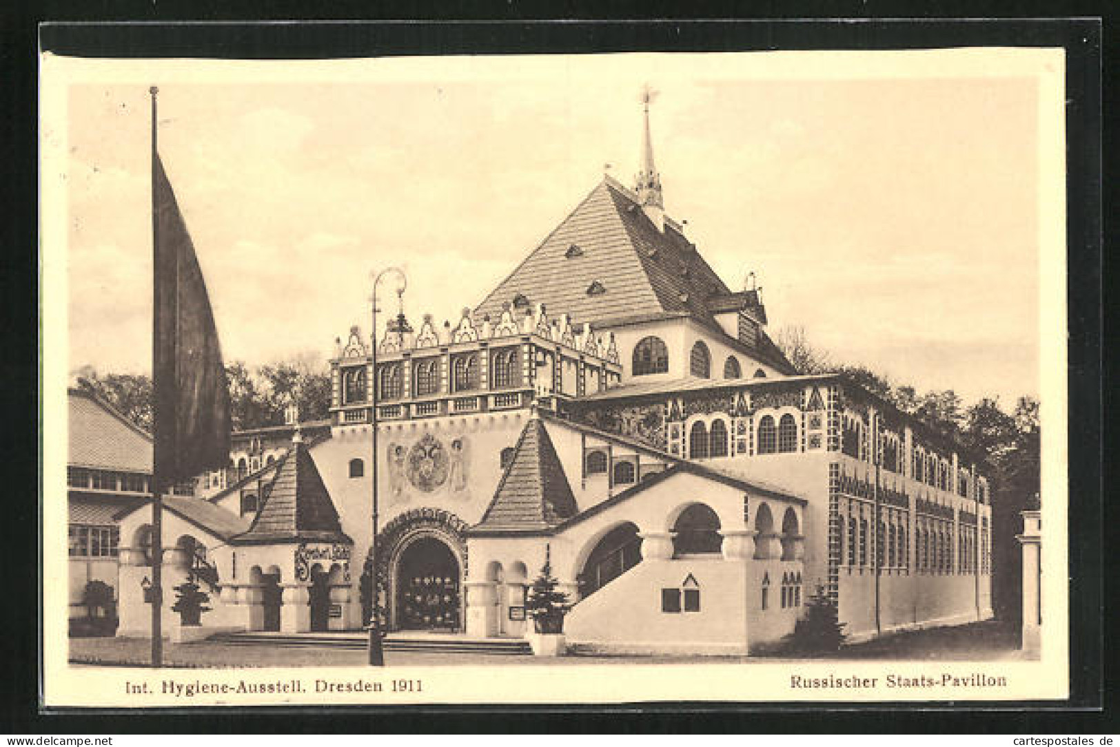 AK Dresden, Internationale Hygiene Ausstellung 1911, Blick Auf Russischen Staats-Pavillon  - Expositions