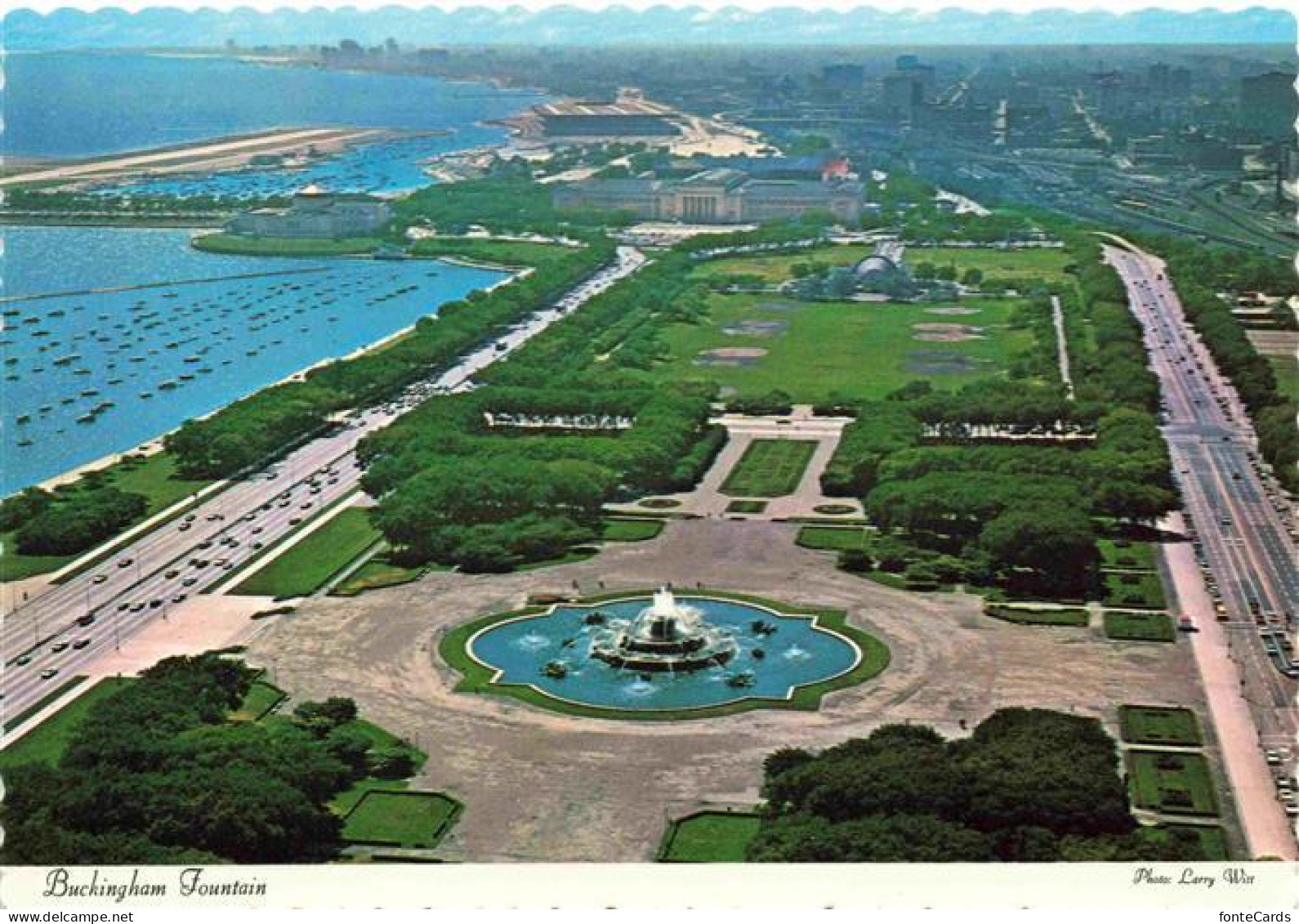 73971037 CHICAGO__Illinois_USA Buckingham Fountain Aerial View - Sonstige & Ohne Zuordnung