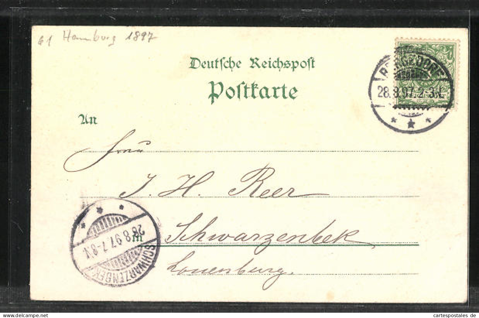 Lithographie Hamburg, Allgemeine Gartenbau-Ausstellung 1897, Blick Auf Stadtgraben  - Expositions