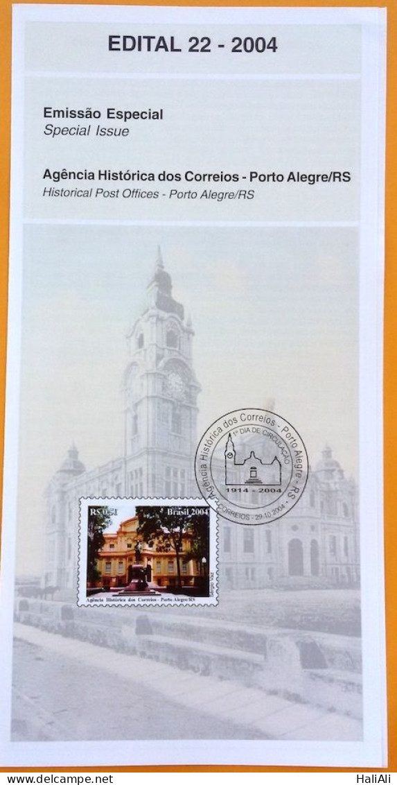 Brochure Brazil Edital 2004 22 Porto Alegre Agencia Servico Postal Without Stamp - Covers & Documents