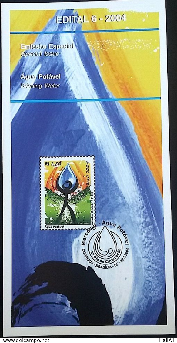 Brochure Brazil Edital 2004 06 Agua Potavel Meio Ambiente Without Stamp - Lettres & Documents