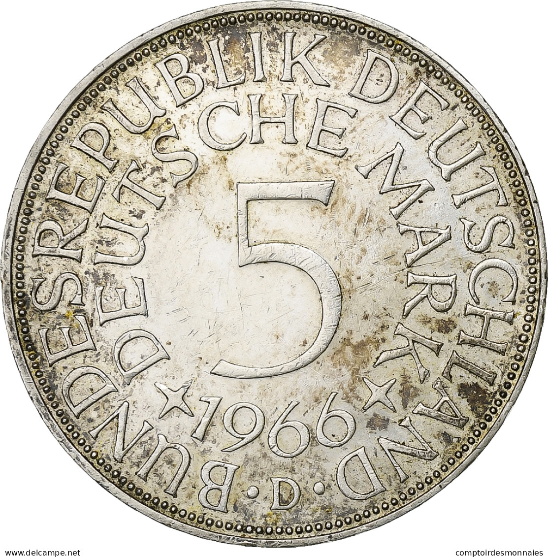 République Fédérale Allemande, 5 Mark, 1966, Munich, Argent, SUP, KM:112.1 - 5 Marchi