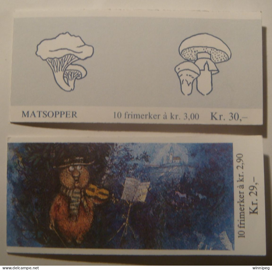 Norway 1988.2 Booklets.Christmas,Mushrooms. - Cuadernillos