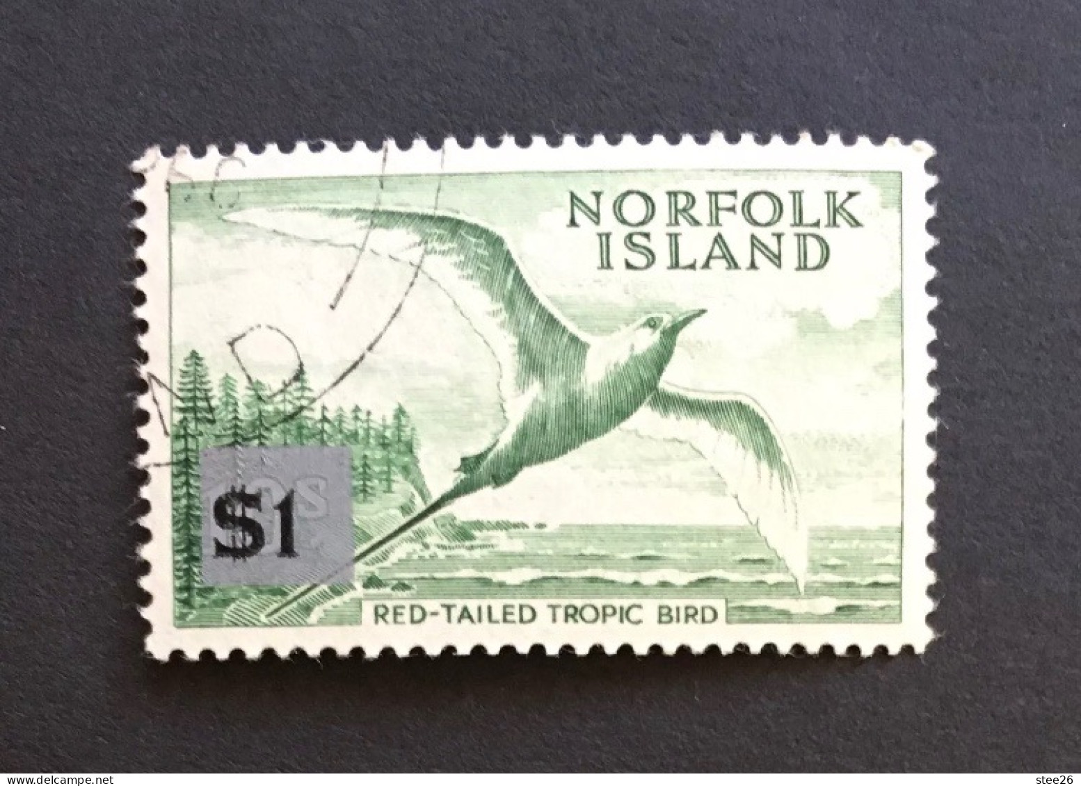 Norfolk Island 1966 $1.00 Red-Tailed Tropic Bird Used Stamp - Isola Norfolk