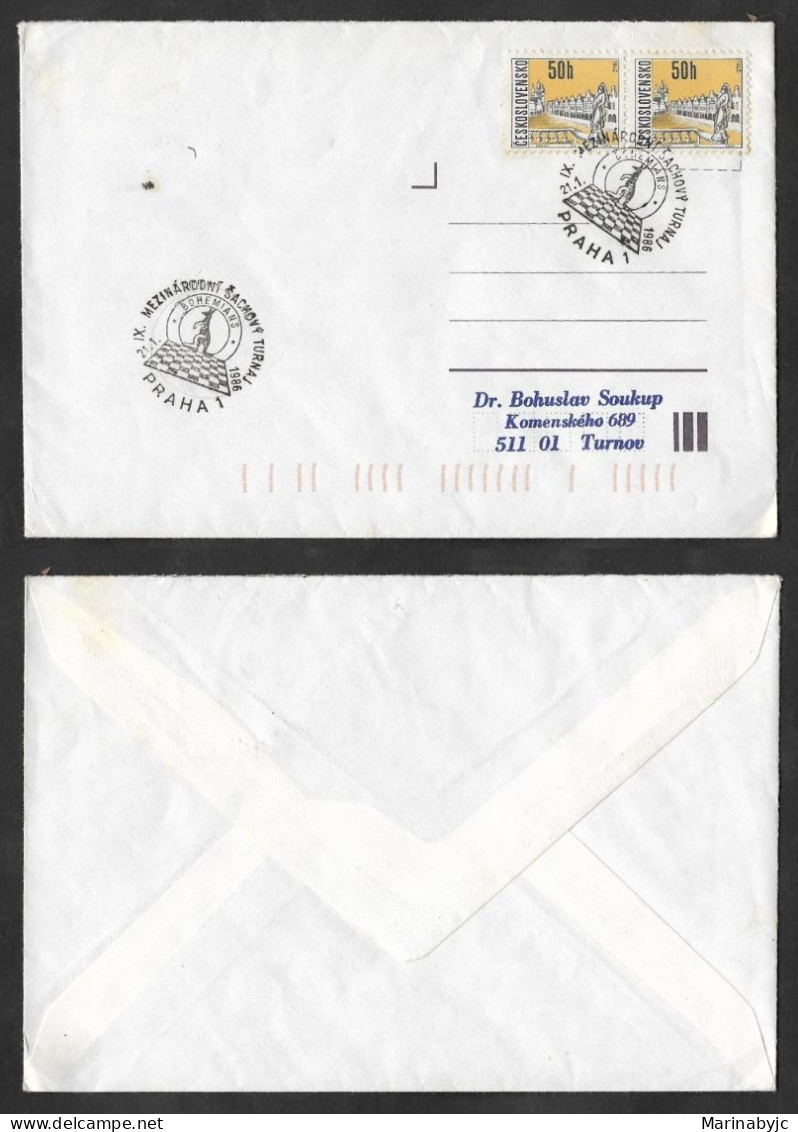 SD)1986 CZECHOSLOVAKIA ON FIRST DAY, CHESS, CITIES, TELČ, XF - Other & Unclassified