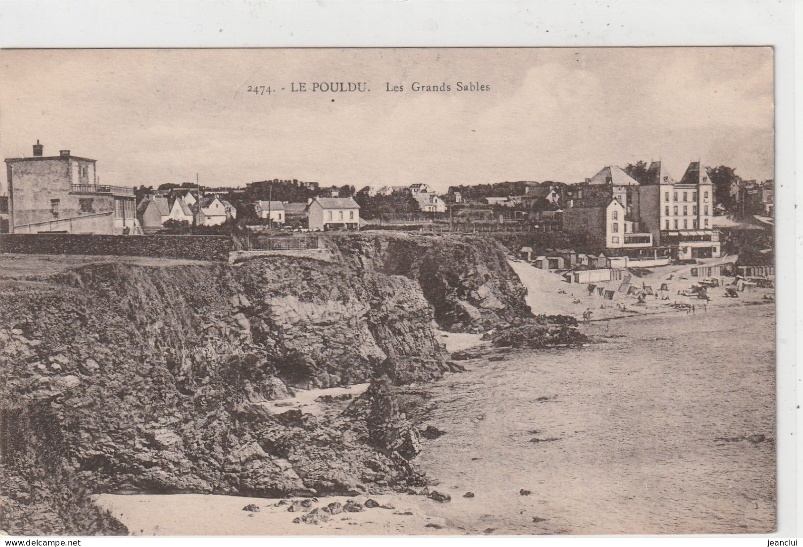 2474. LE POULDU  . LES GRANDS SABLES .  CARTE AFFR AU VERSO LE 19 SEPT. 1931  .  2 SCANNES - Le Pouldu