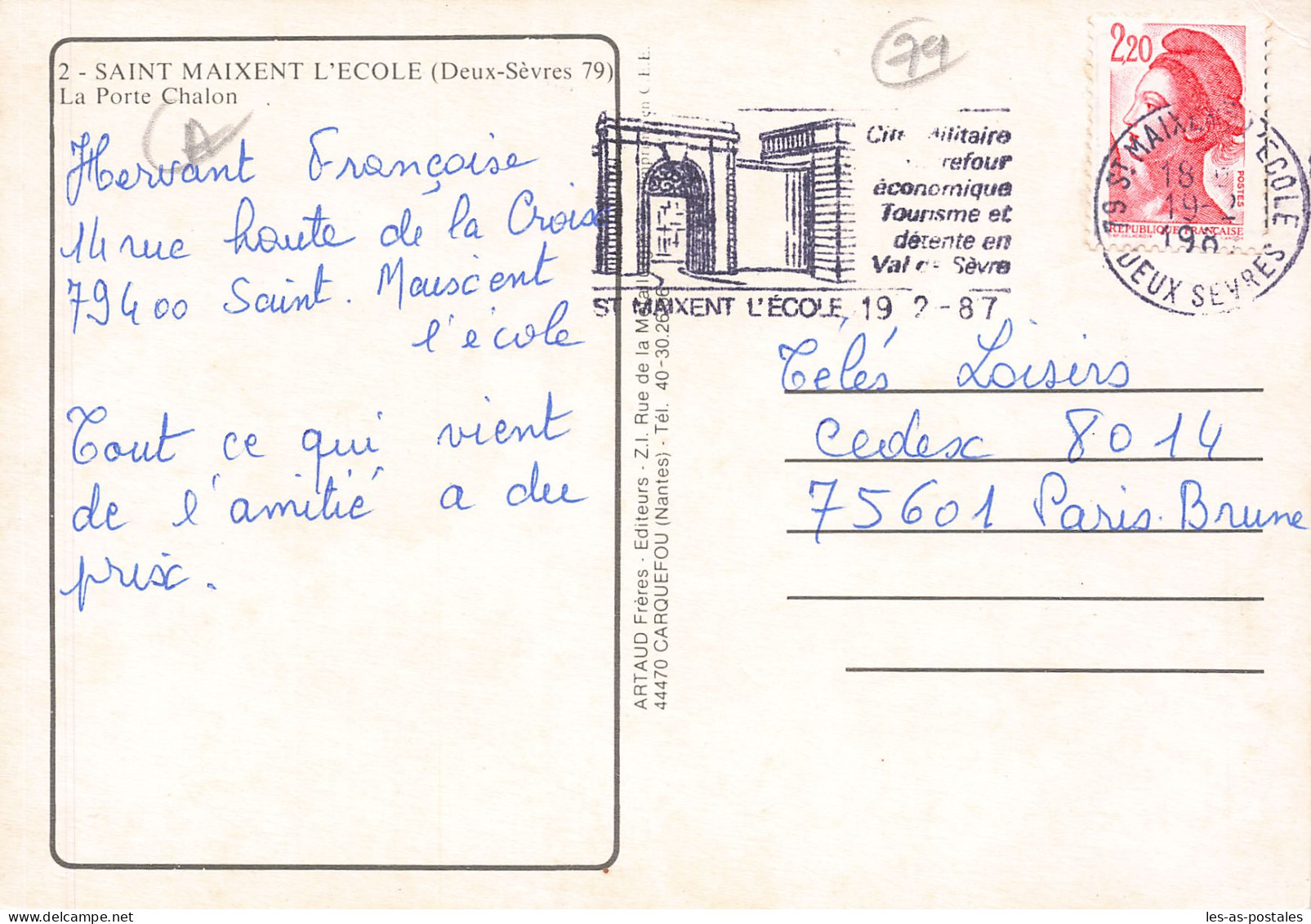 79 SAINT MAIXENT L ECOLE LA PORTE CHALON - Saint Maixent L'Ecole