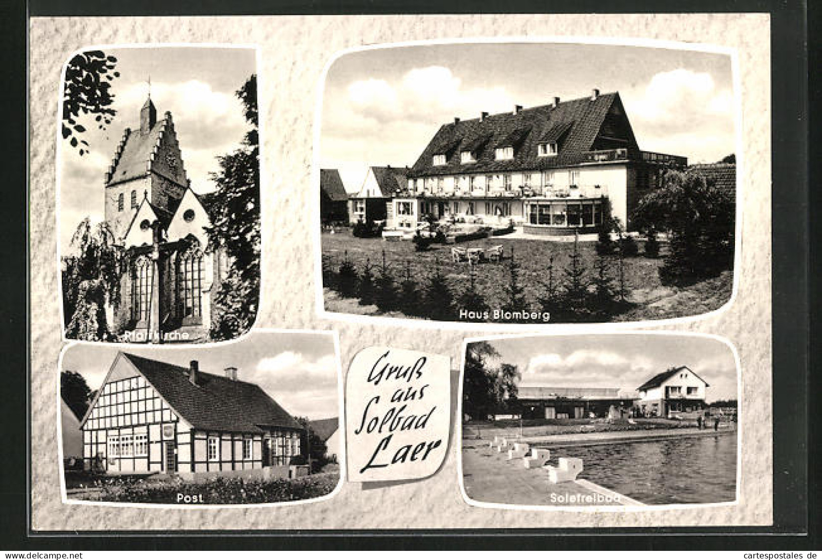 AK Laer, Hotel Haus Blomberg, Solefreibad, Post  - Bad Laer