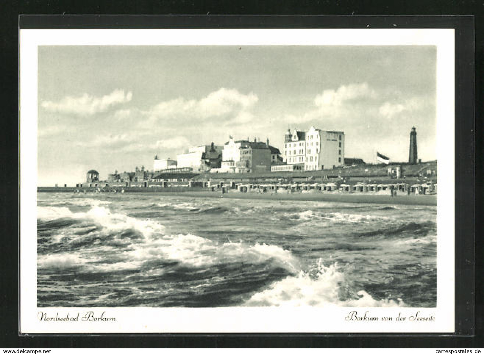 AK Borkum /Nordsee, Ort Von Der Seeseite  - Borkum