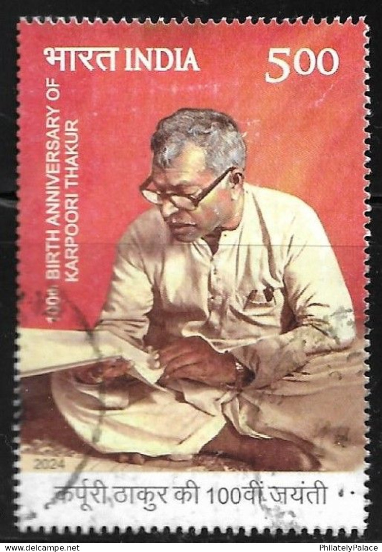 India 2024 Karpoori Thakur,CM Of Bihar,Bharat Ratna,Politician,Quit India Movement, Used (**) Inde Indien - Used Stamps