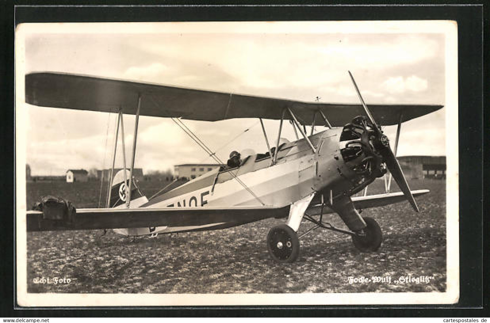 AK Flugzeug Focke-Wulf Stieglitz Auf Dem Landeplatz,   - 1939-1945: II Guerra