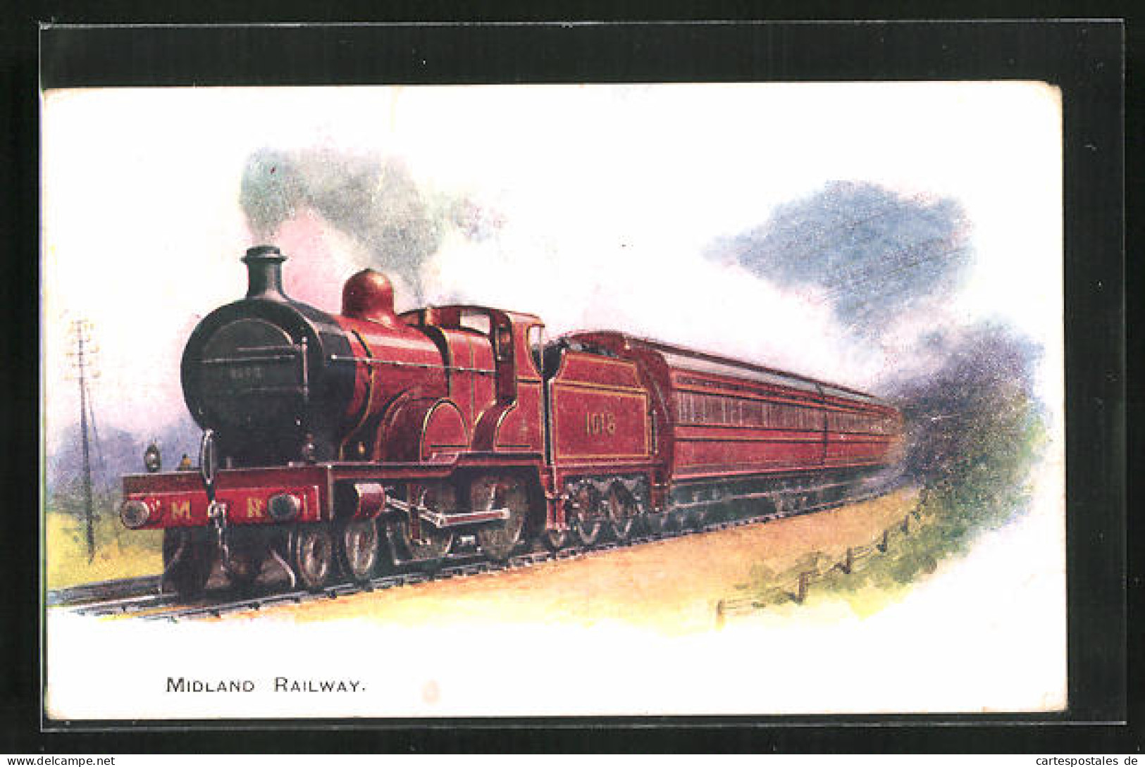 Pc Englische Eisenbahn 1018, Bei Voller Fahrt, Midland Railway  - Eisenbahnen