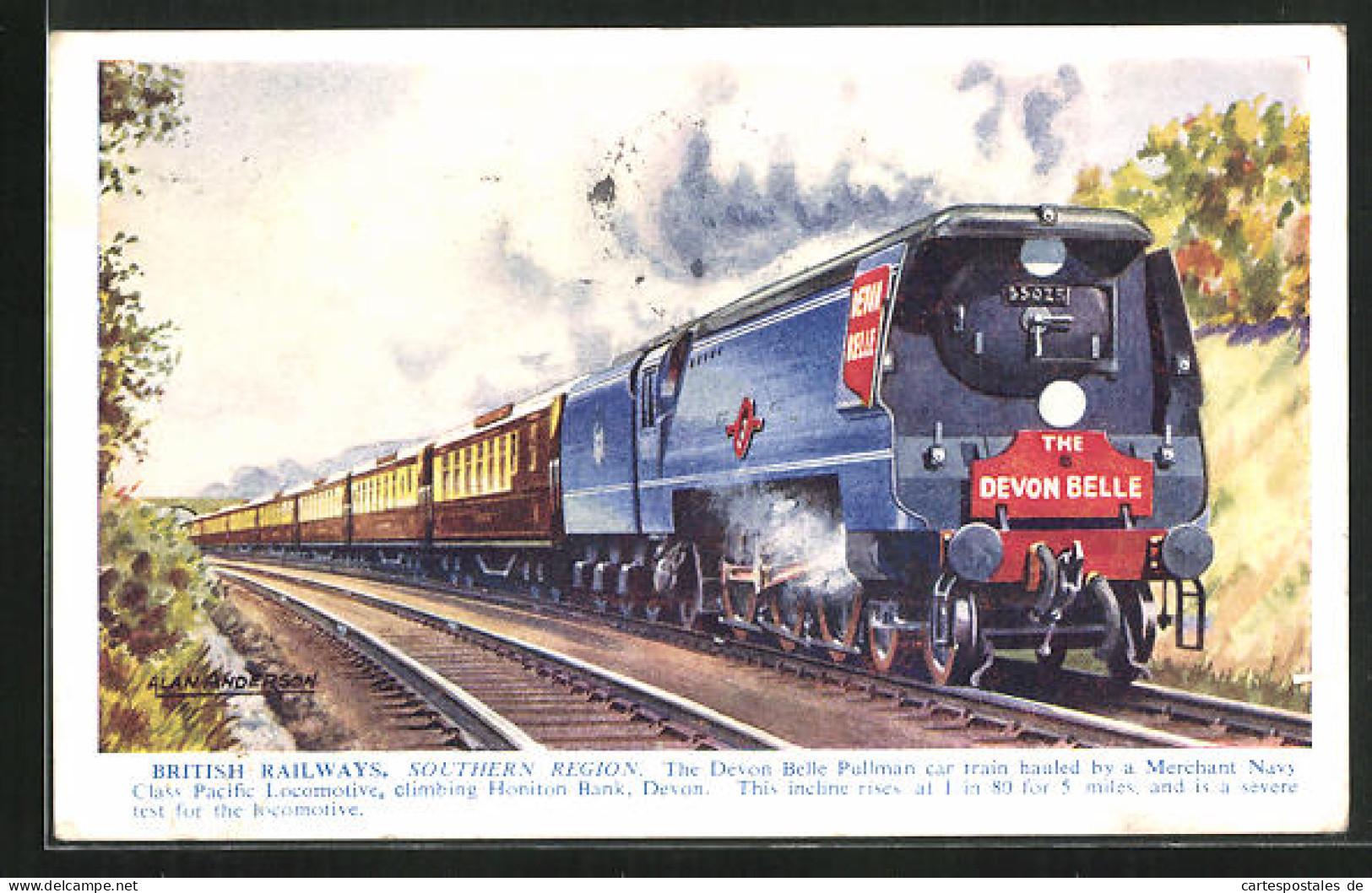 Pc Englische Eisenbahn The Devon Belle 35025, British Railways  - Eisenbahnen