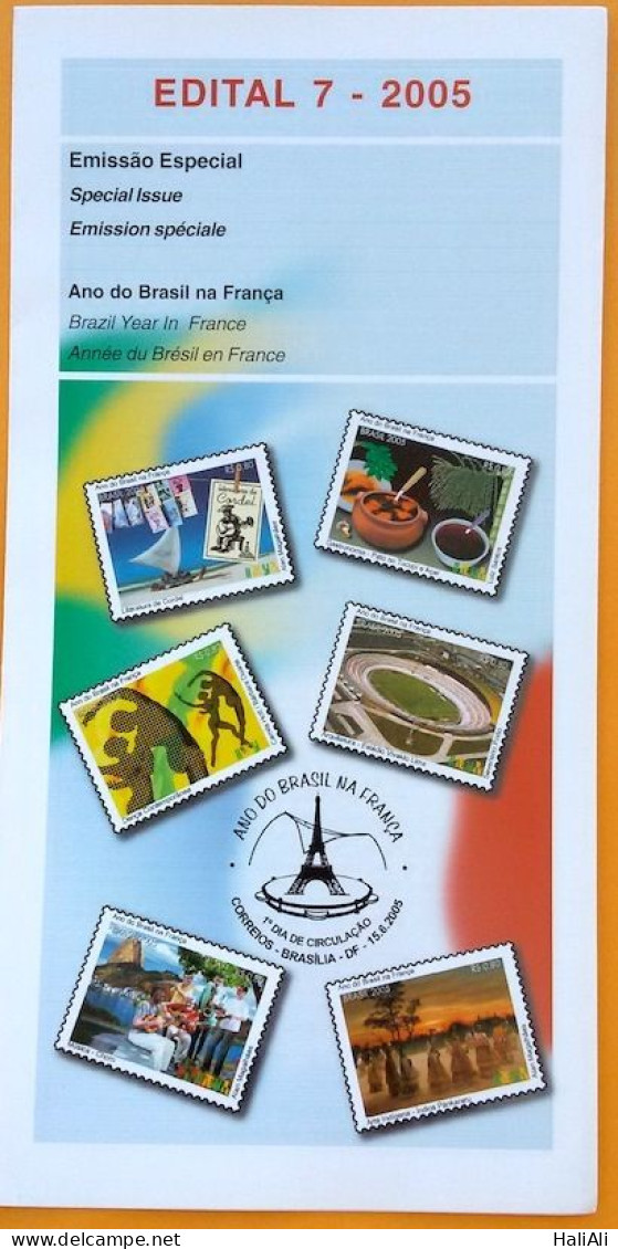 Brochure Brazil Edital 2005 07 Year Of Brazil In France Music Football Without Stamp - Storia Postale