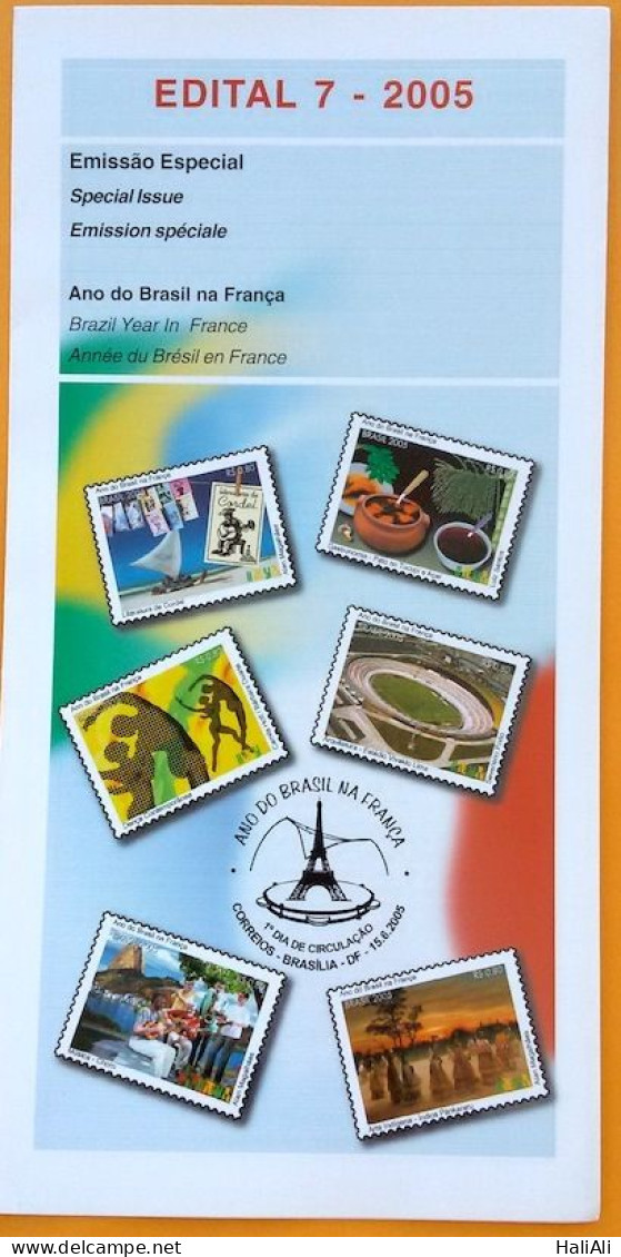 Brochure Brazil Edital 2005 07 Year Of Brazil In France Music Football Without Stamp - Briefe U. Dokumente
