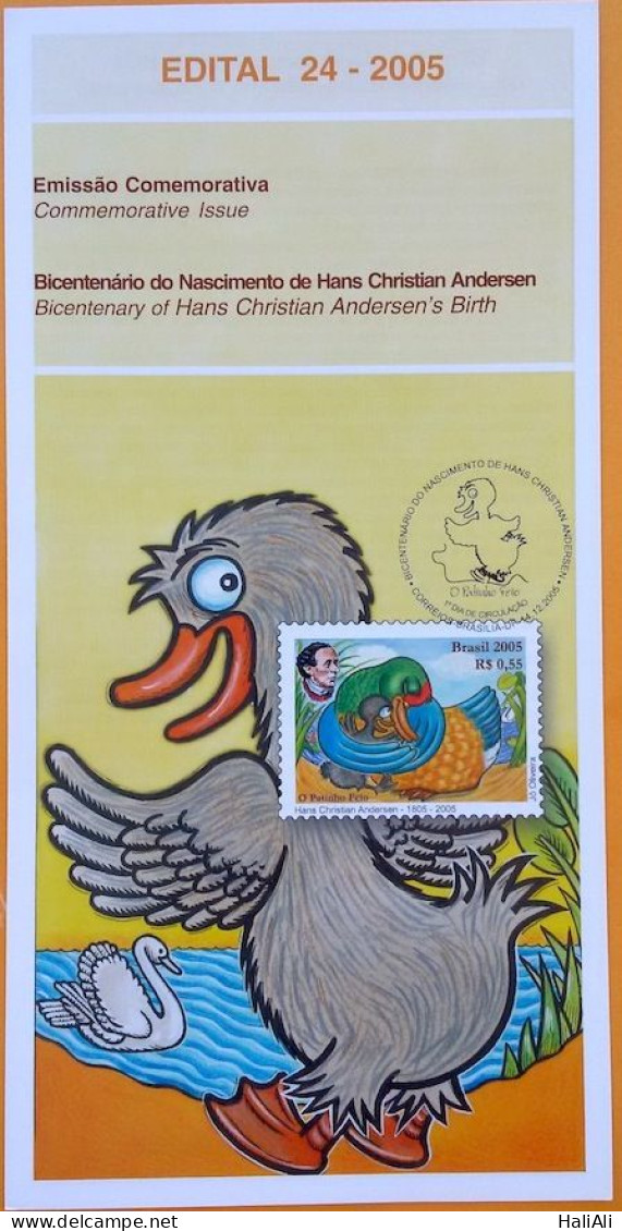 Brochure Brazil Edital 2005 24 Hans Christian Andersen Literature Writer Art Without Stamp - Briefe U. Dokumente