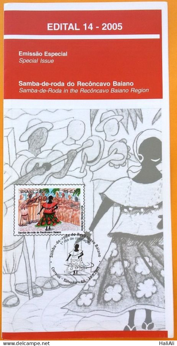 Brochure Brazil Edital 2005 14 Samba De Roda Music Without Stamp - Storia Postale