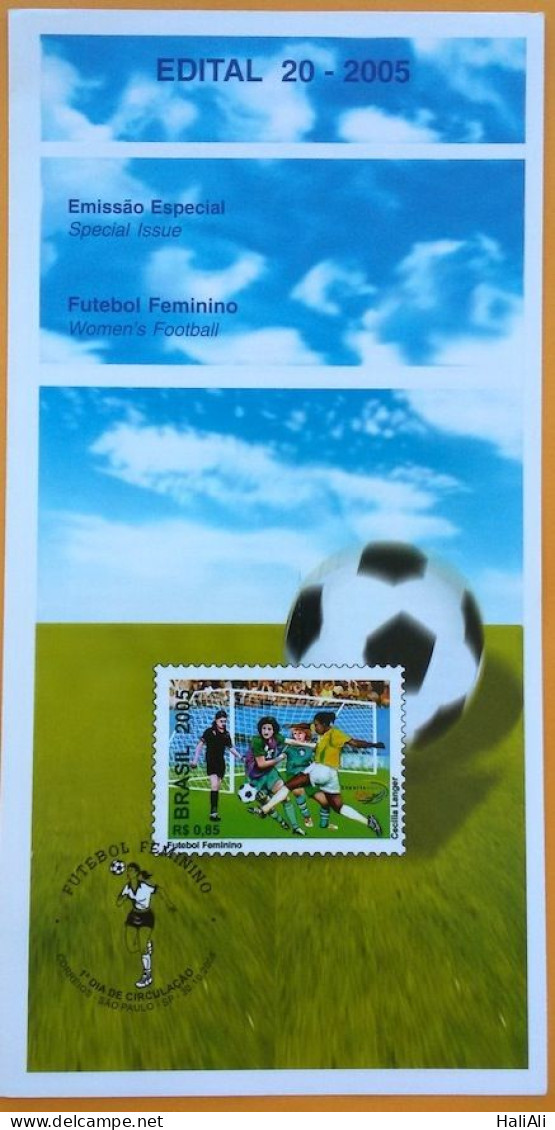 Brochure Brazil Edital 2005 20 Women's Football Without Stamp - Briefe U. Dokumente