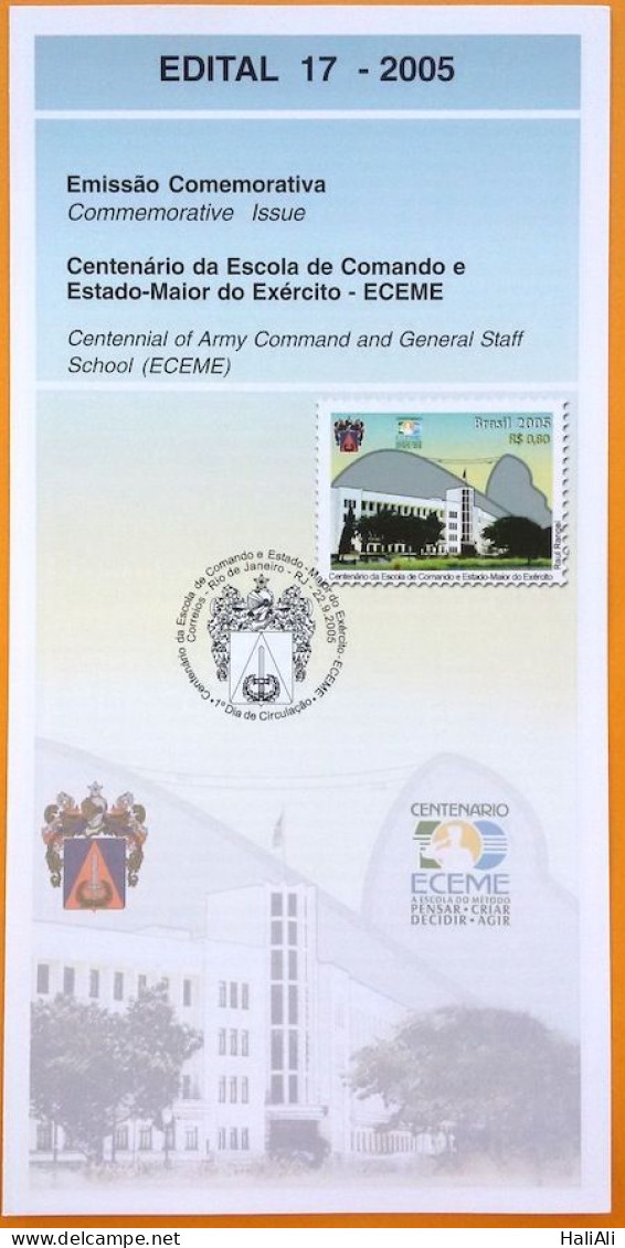 Brochure Brazil Edital 2005 17 General Staff Of The Military Army Without Stamp - Cartas & Documentos