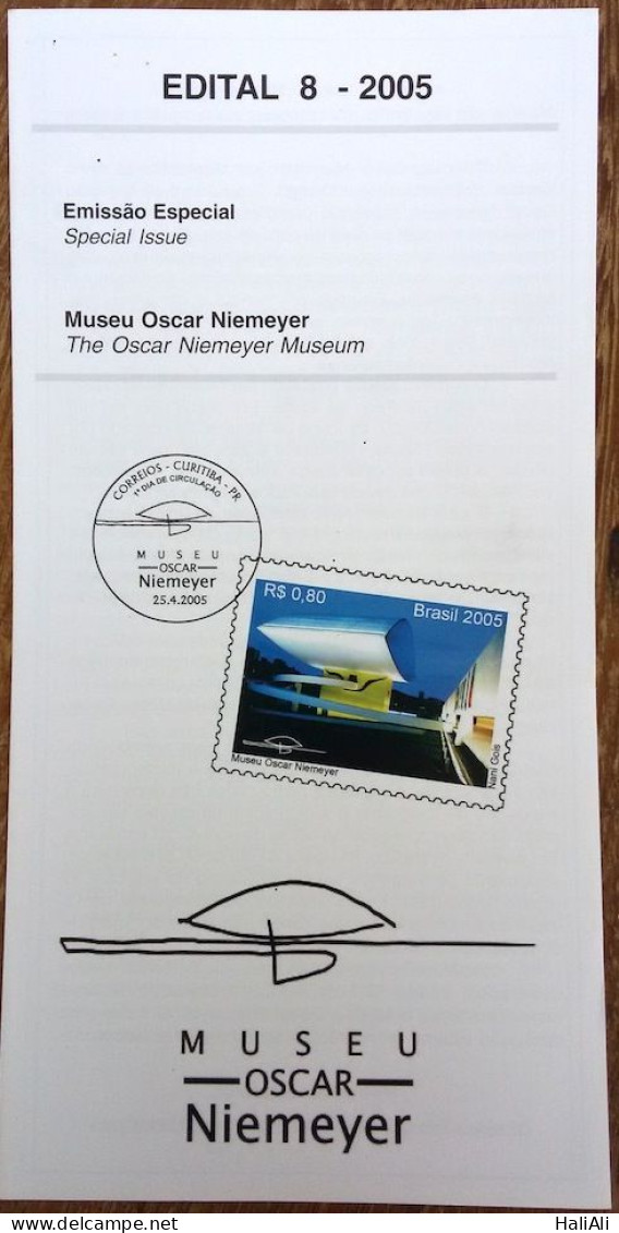 Brochure Brazil Edital 2005 08 Oscar Niemeyer Museum Without Stamp - Storia Postale