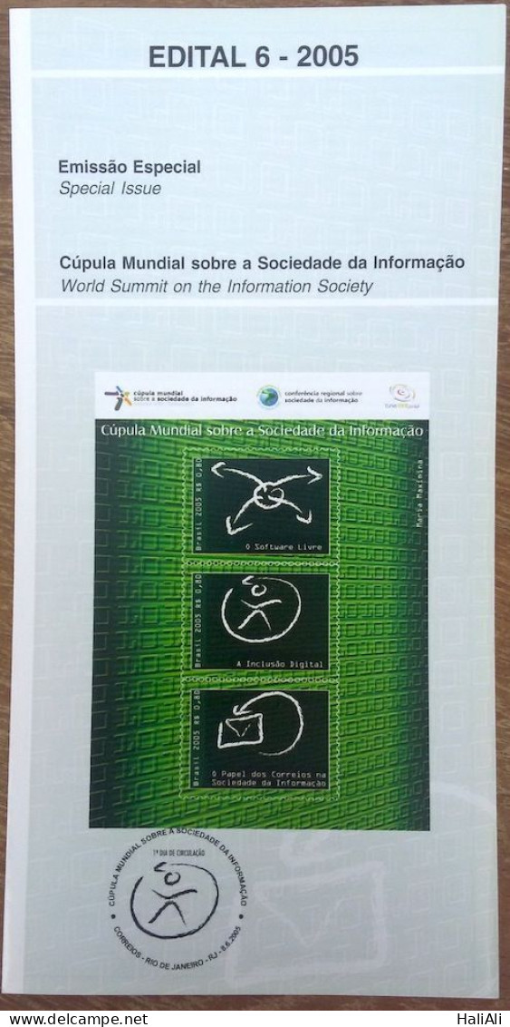 Brochure Brazil Edital 2005 06 Information Society Without Stamp - Briefe U. Dokumente