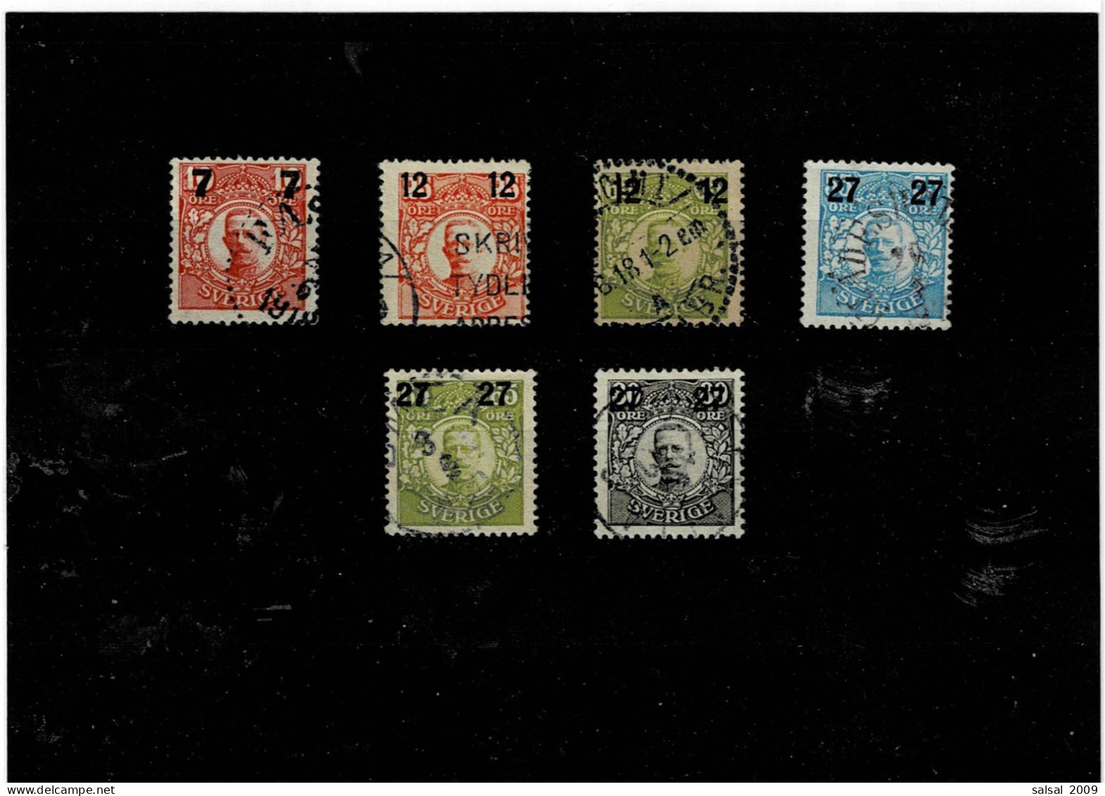 SVEZIA ,"Francobolli Soprastampati" ,serie Completa Usata ,qualita Ottima - Used Stamps