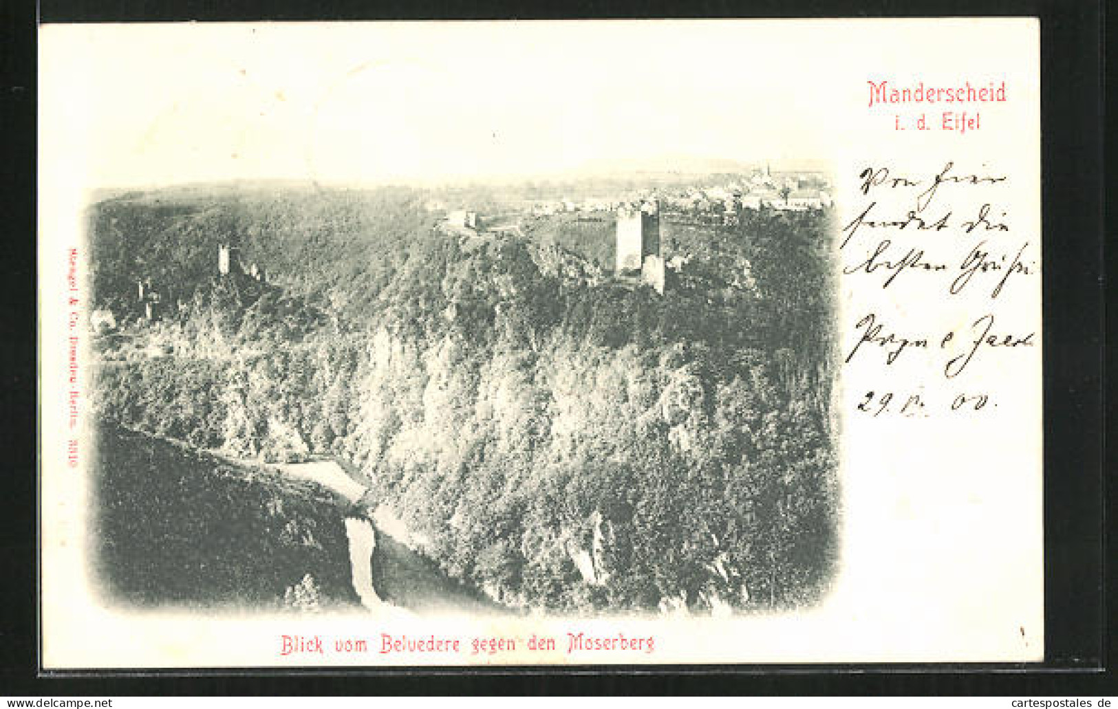 AK Manderscheid /Eifel, Blick Vom Belvedere Gegen Den Moserberg  - Manderscheid