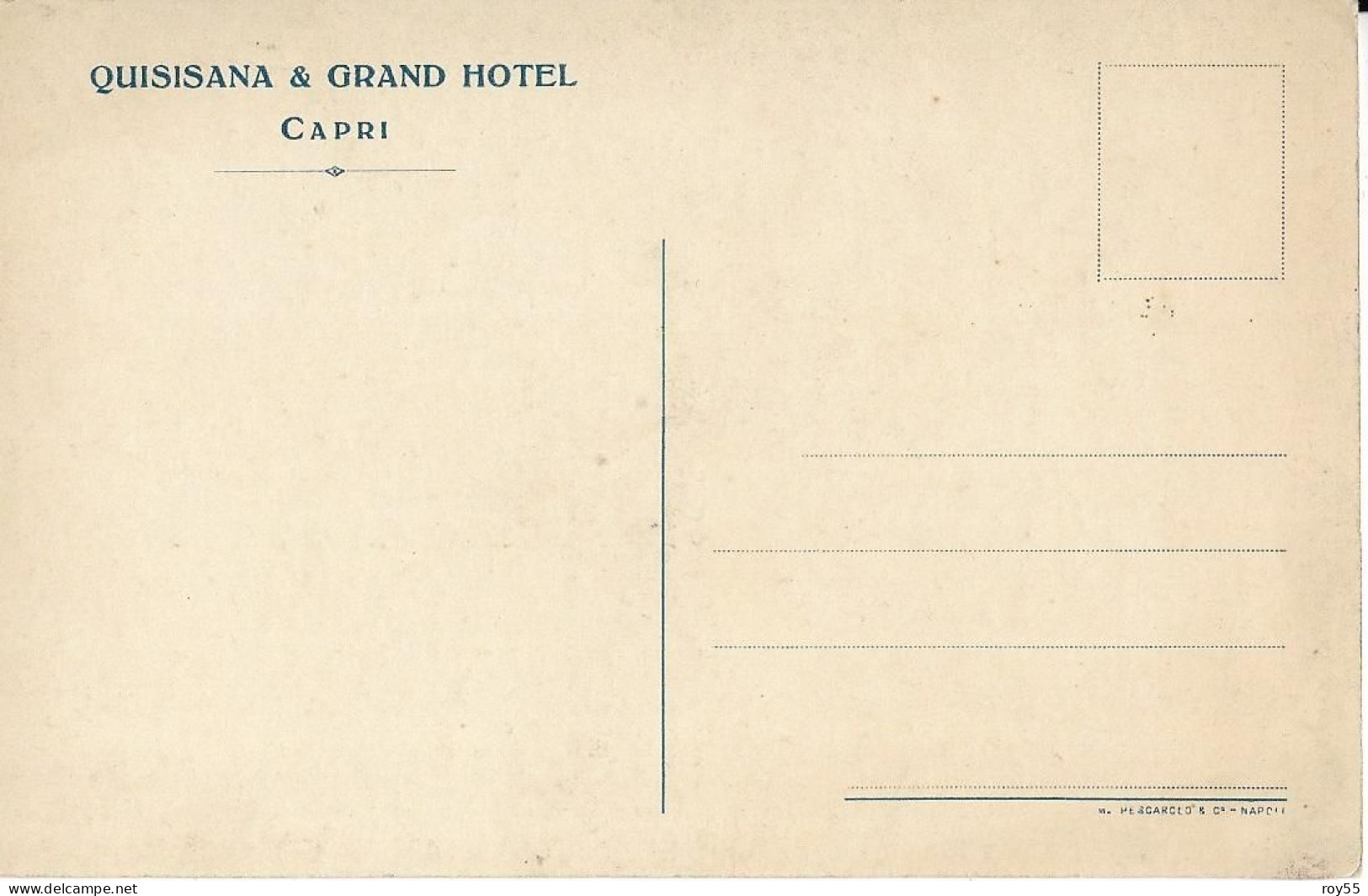 Campania- Castellammare Di Stabia Quisisana Frazione Di Castellammare Veduta Grand Hotel Capri (f.picc./v.retro) - Castellammare Di Stabia