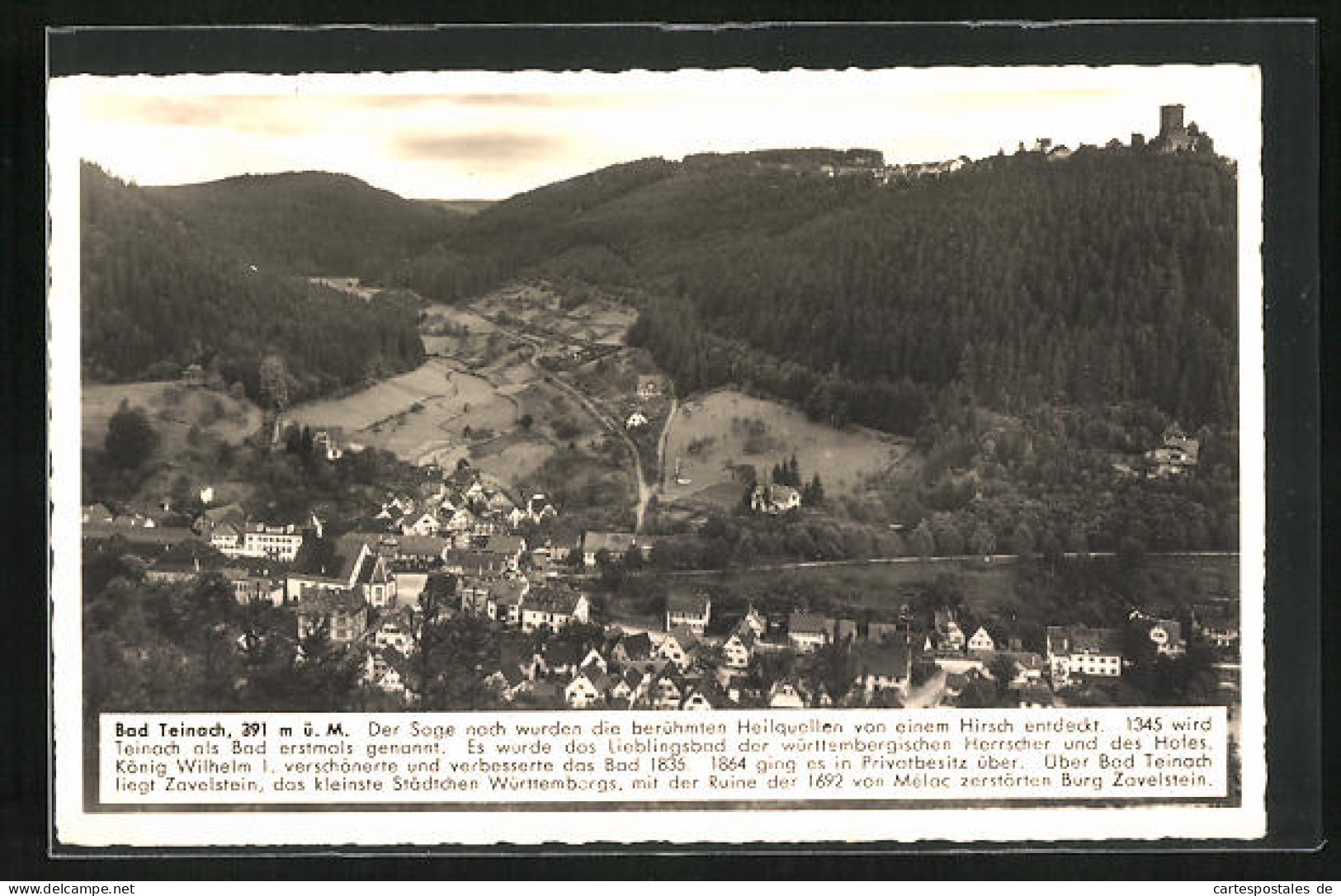 AK Bad Teinach, Blick Ins Tal Mit Weissen Häusern Und Landschaft  - Bad Teinach