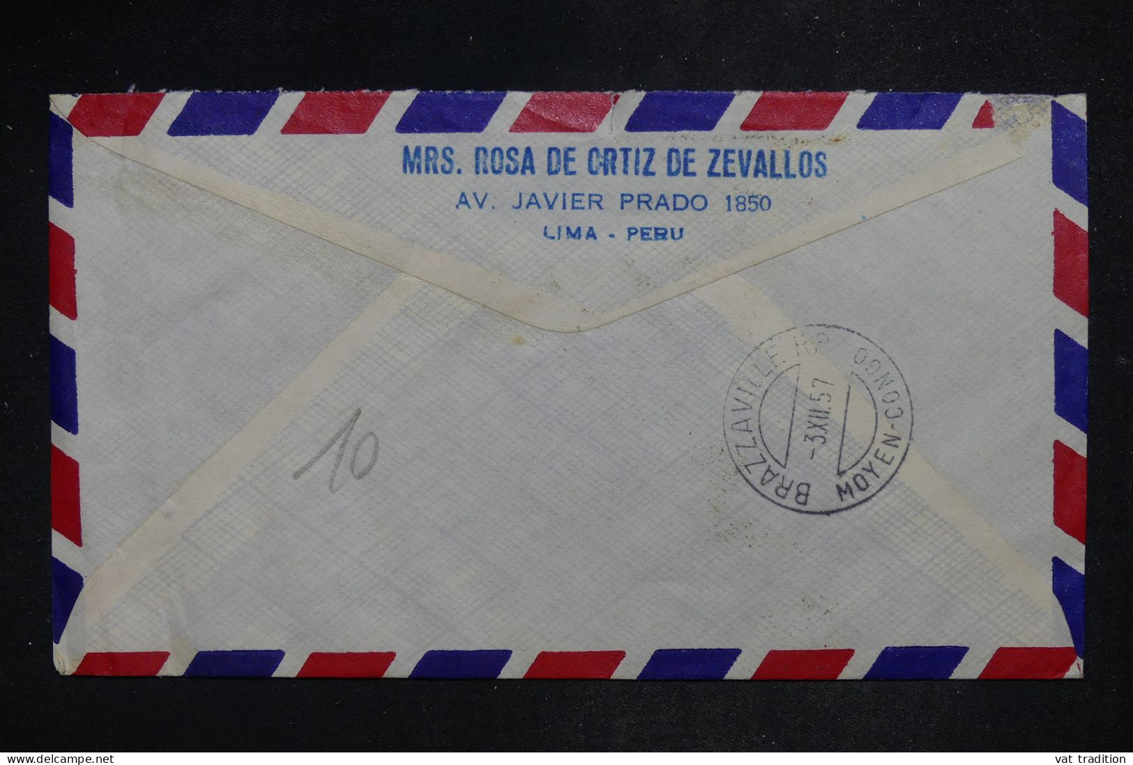 PERU - Lettre Pour Brazzaville - 1957 - A 2788 - Paraguay