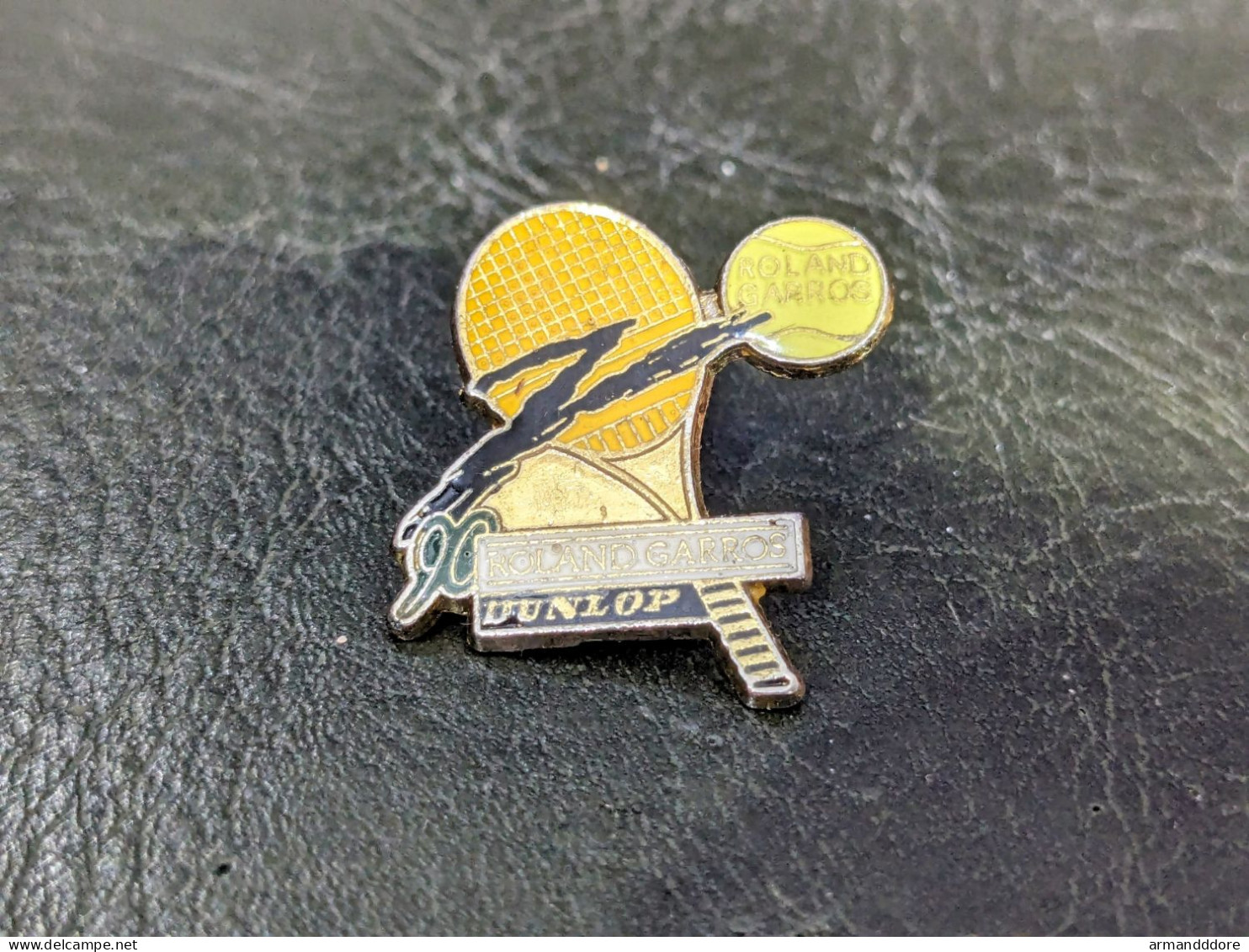 M Pins Pin's Roland Garros 90 Tennis Dunlop Raquette Lapel Enamel Pin Balle De - Tennis