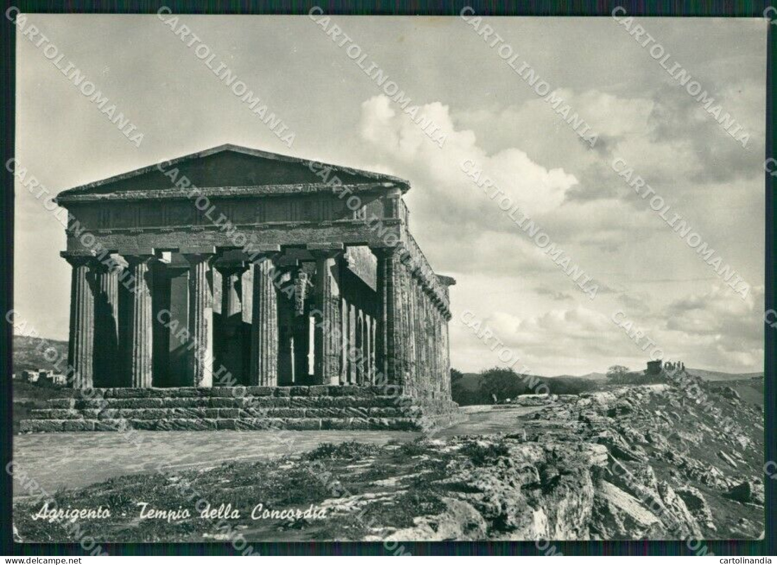 Agrigento Città Tempio Concordia PIEGHINA Foto FG Cartolina KV7465 - Agrigento