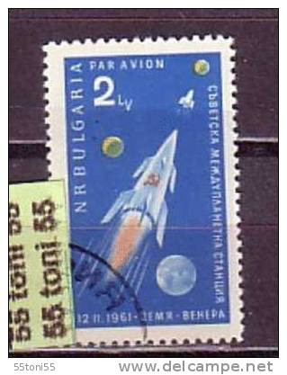 1961 SPACE - VENERA 1 V. -   Used/ (oblitere)  BULGARIA / Bulgarie - Gebruikt