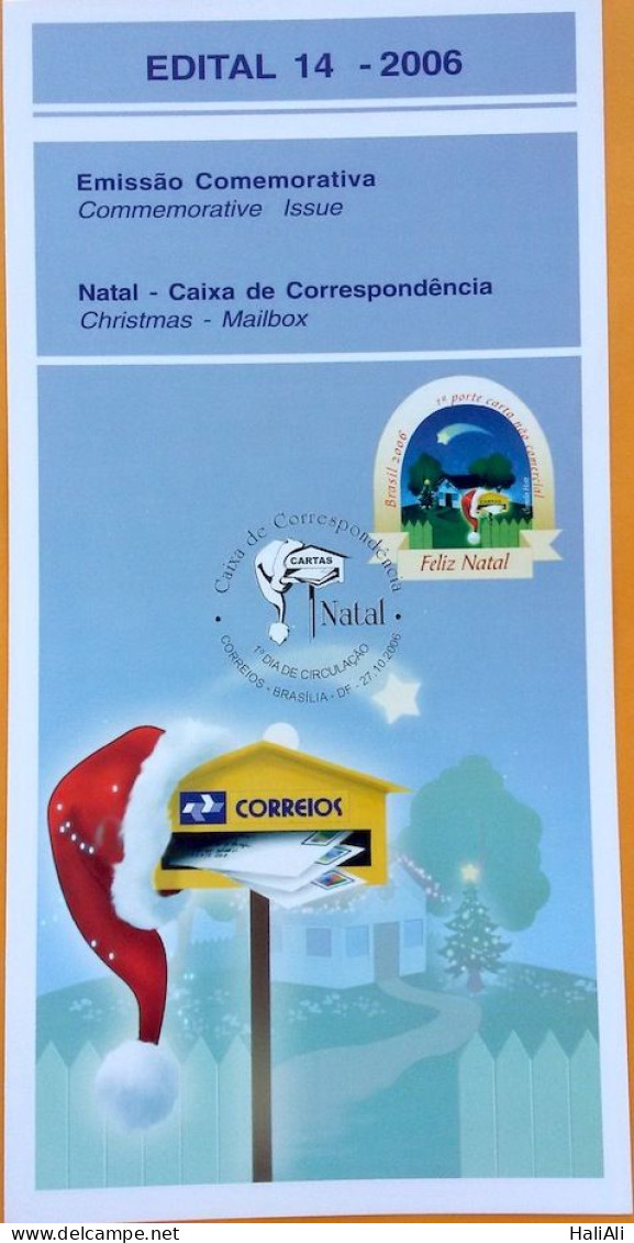 Brochure Brazil Edital 2006 14 Christmas Correspondence Box Without Stamp - Briefe U. Dokumente